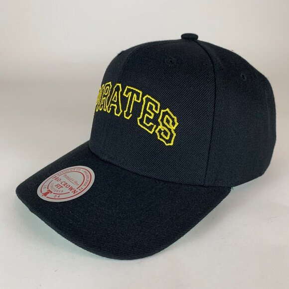 Pittsburgh Pirates MLB Black Mitchell & Ness Pro Crown Fit Snapback Hat New - Picture 1 of 6